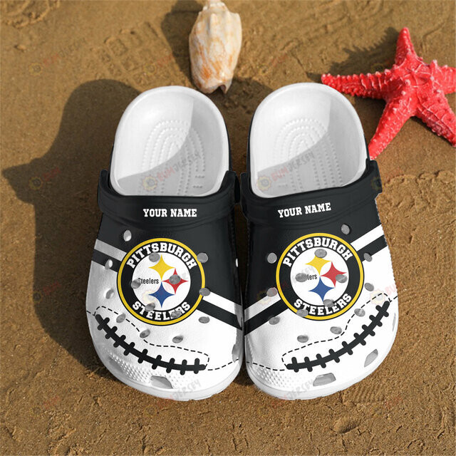 Pittsburgh Steelers Black White Crocs Crocband Clog Comfortable Water Shoes – Aop Clog