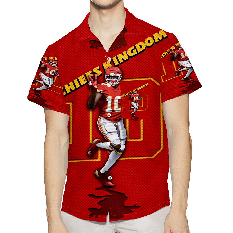 Kansas City Chiefs Tyreek Hill 10 V3 3D All Over Print Summer Beach Hawaiian Shirt With Pocket