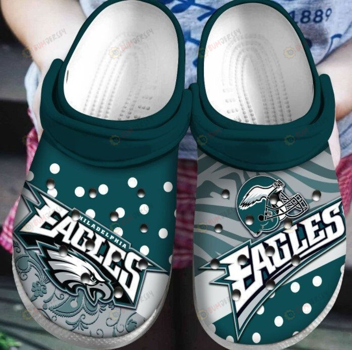 Philadelphia Eagles Logo Pattern Crocss Classic Clogs Shoes In Dark Green – Aop Clog