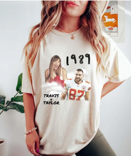 Travis And Taylor 1989 T-Shirt, Travis Kelce T-Shirt, American Football Tee, Football Fan Shirt