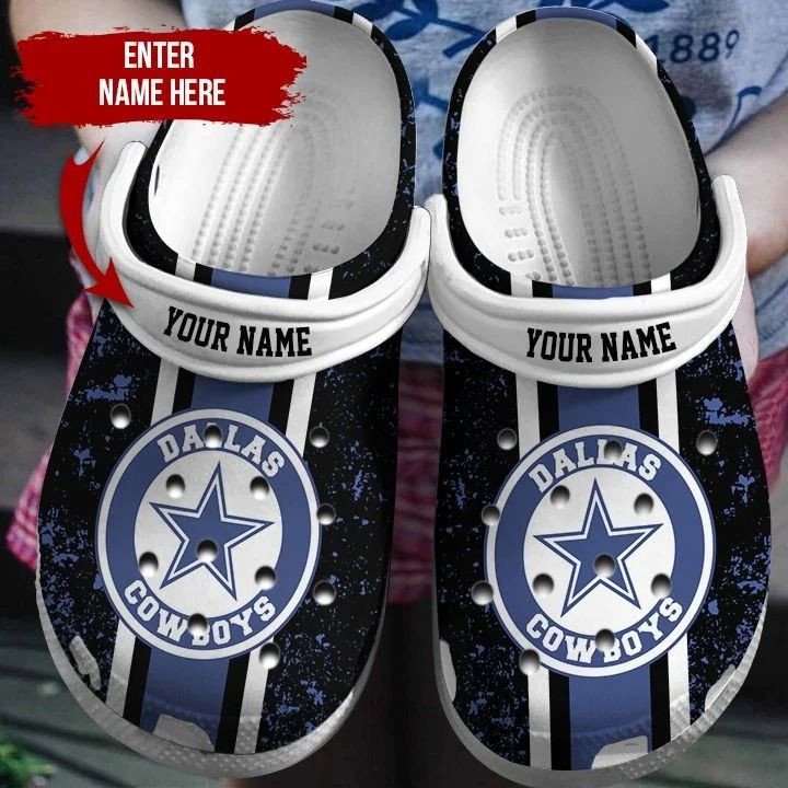 Dallas Cowboys Team Custom Name Crocs Crocband Clog Comfortable Water Shoes