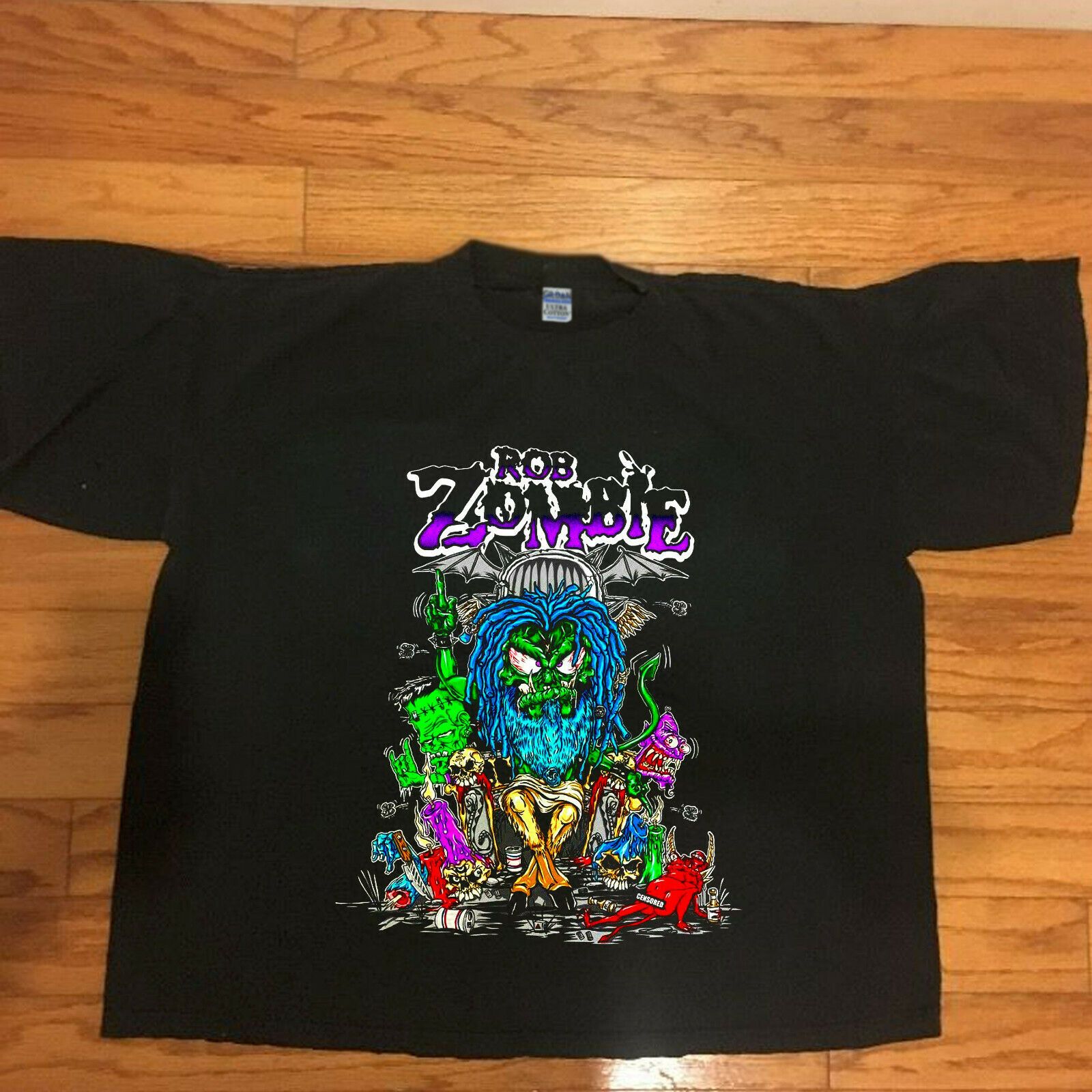 Vintage Rob Zombie Cartoon Throne Mens Concert T-shirt Reprint