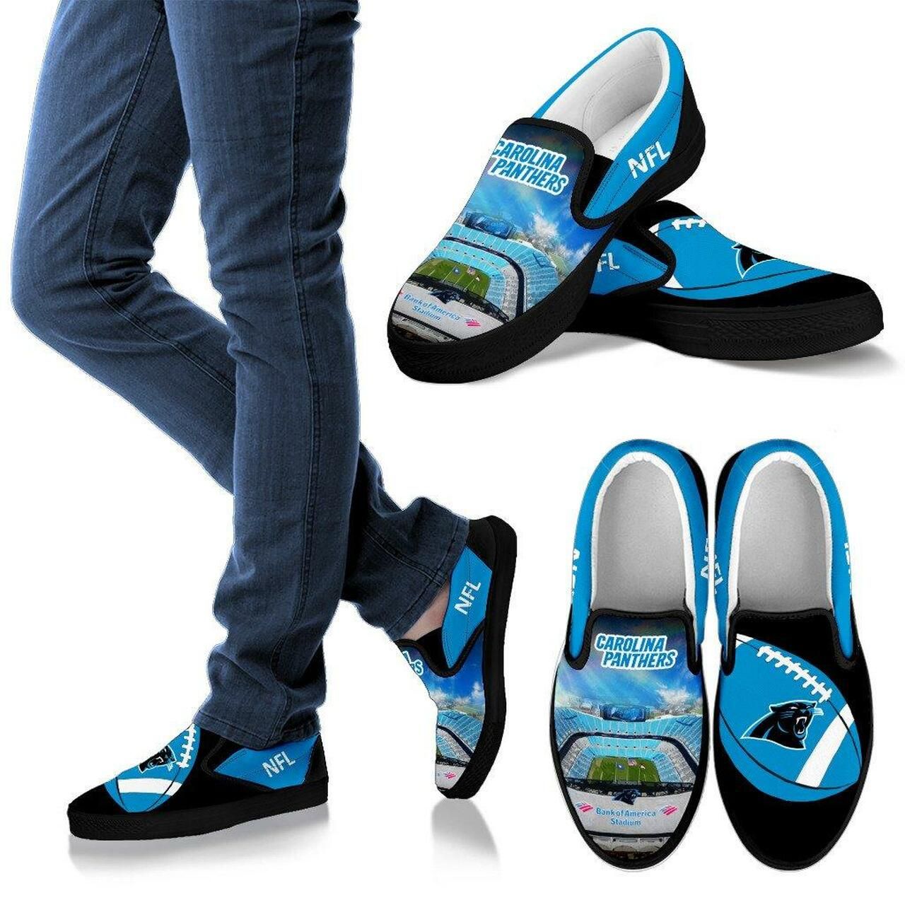 Carolina Panthers Slip-On Slip On Shoes Proud Of Stadium Shoes16234