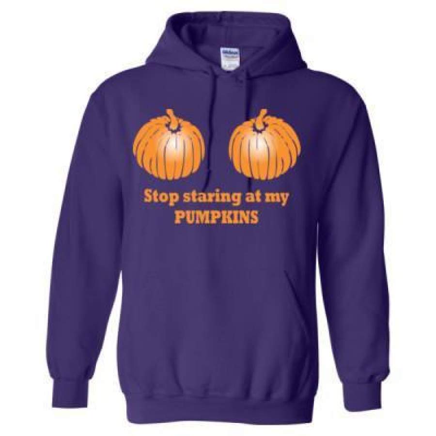 AGR Stop Staring At My Pumpkins Halloween – Heavy Blend™ Hooded Sweatshirt