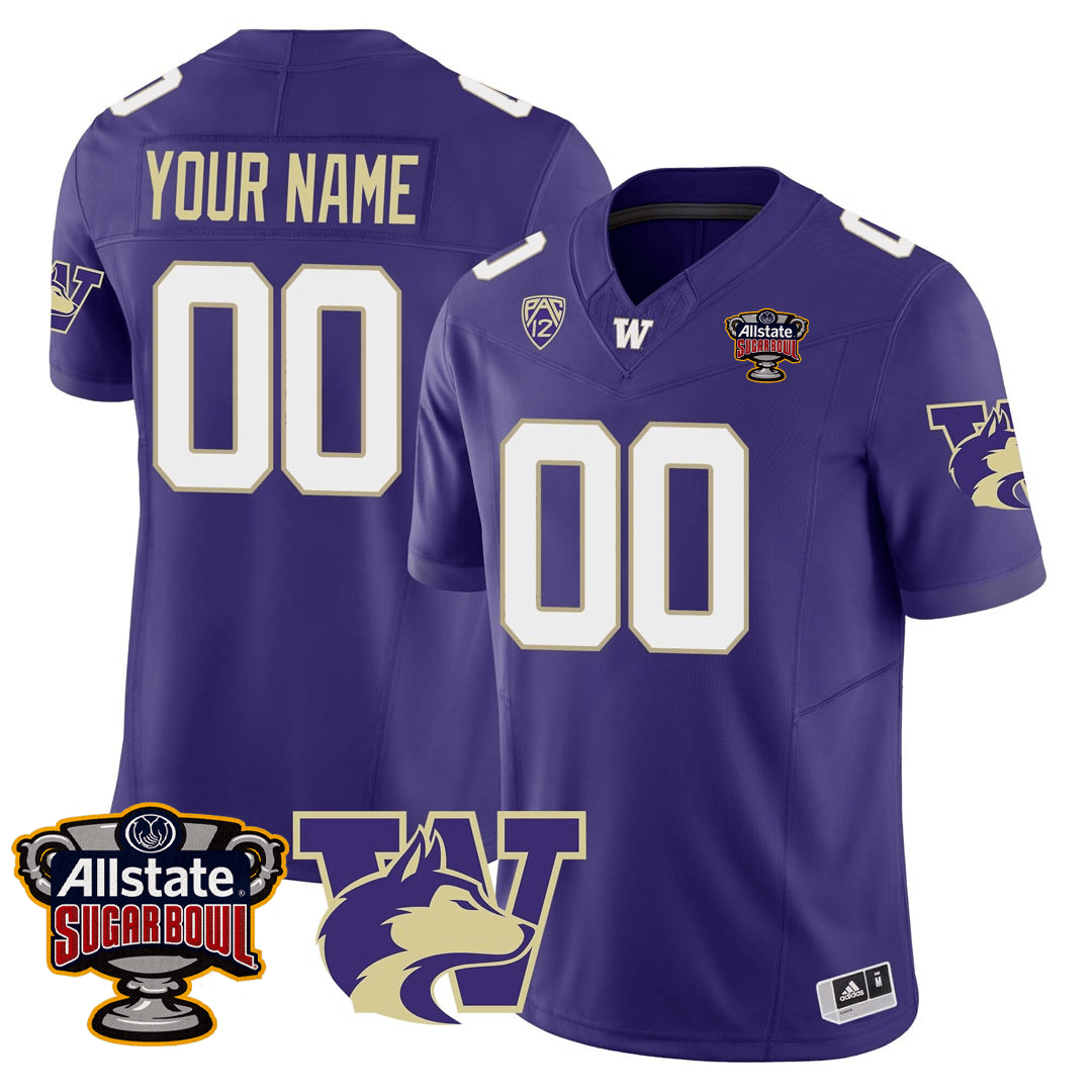 Washington Huskies Sugar Bowl Patch Vapor Custom Jersey – All Stitched