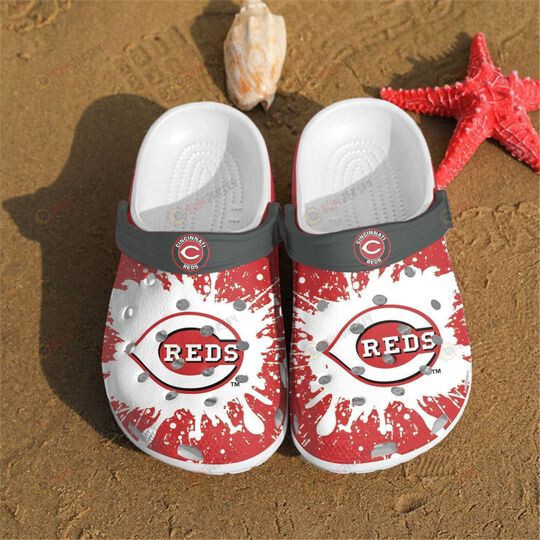 Cincinnati Reds Splatter Pattern Crocs Classic Clogs Shoes In Red – Aop Clog