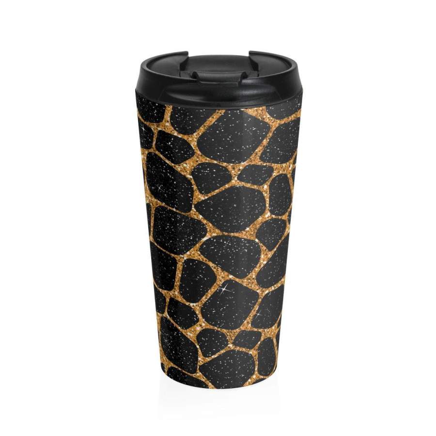 Stainless Steel Travel Mug, Animal Print Travel Mug, All Over Print Animal Print Mug, 15 Ounce Coffee Tea Tumbler, Drinkware Travel Mug