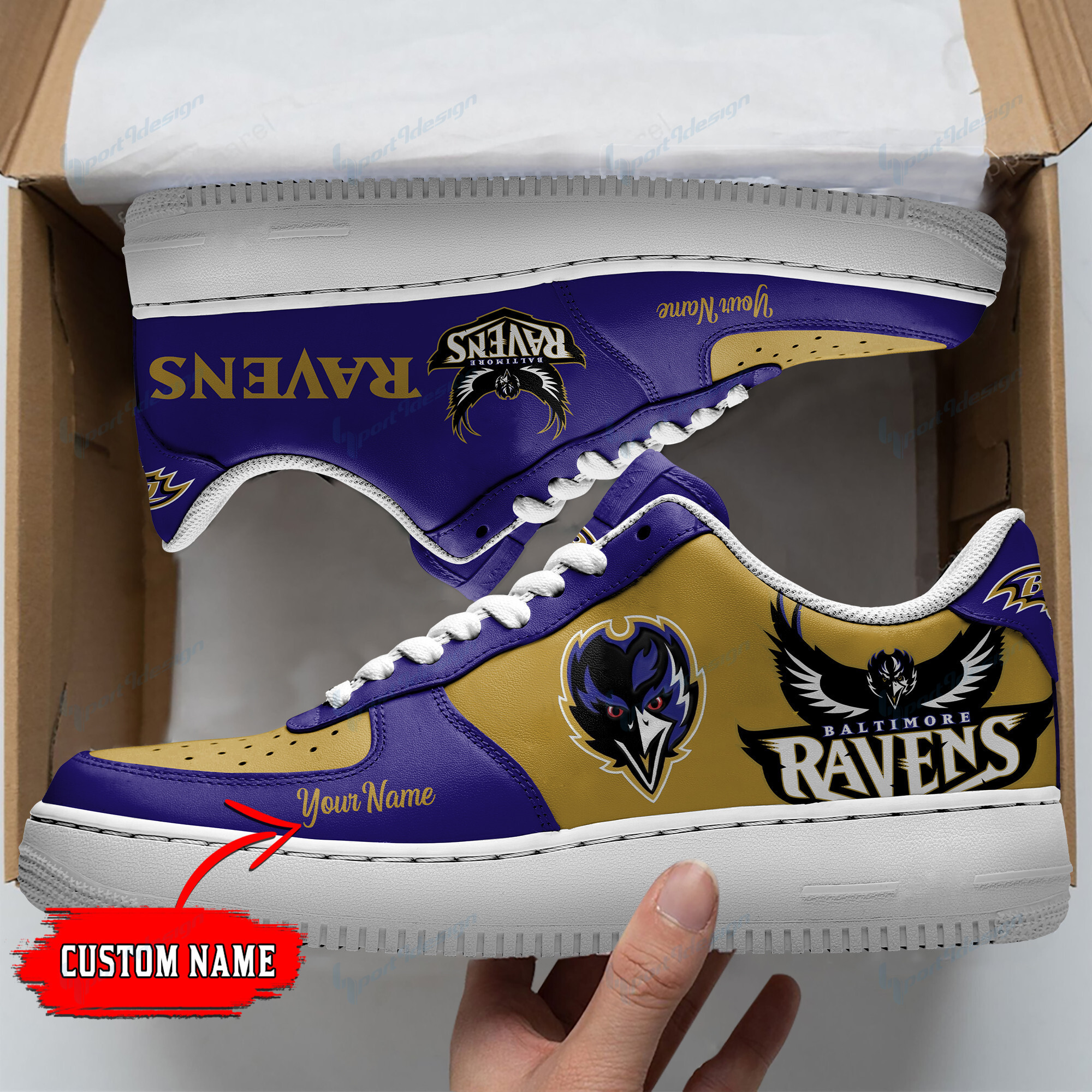 Baltimore Ravens Personalized Af1 Shoes Bg09