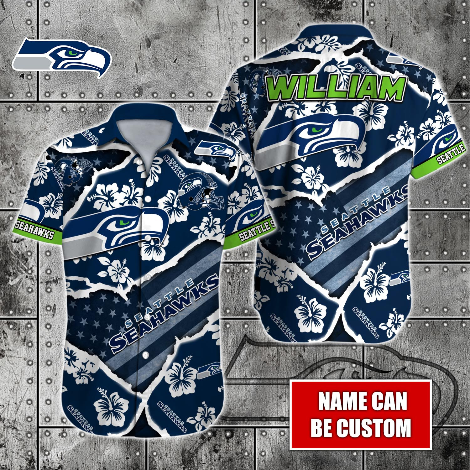 Seattle Seahawks Nfl-Hawaiian Shirt Custom T-41101