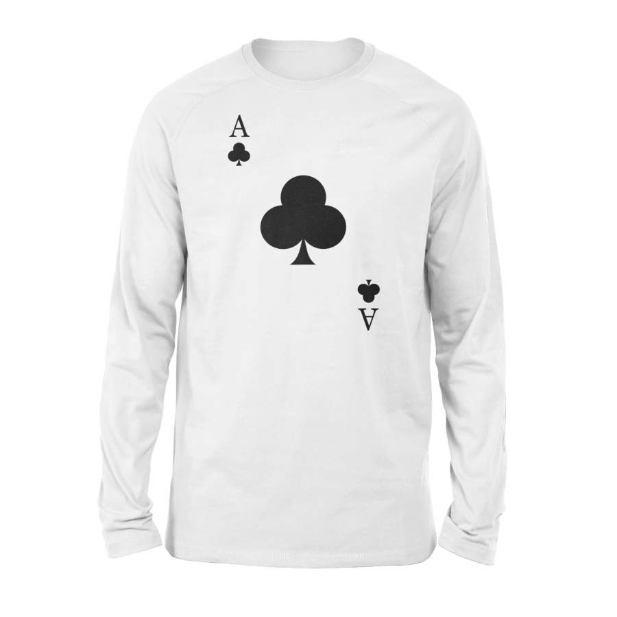 Ace Of Clubs Costume Funny Halloween Long Sleeve T shirt