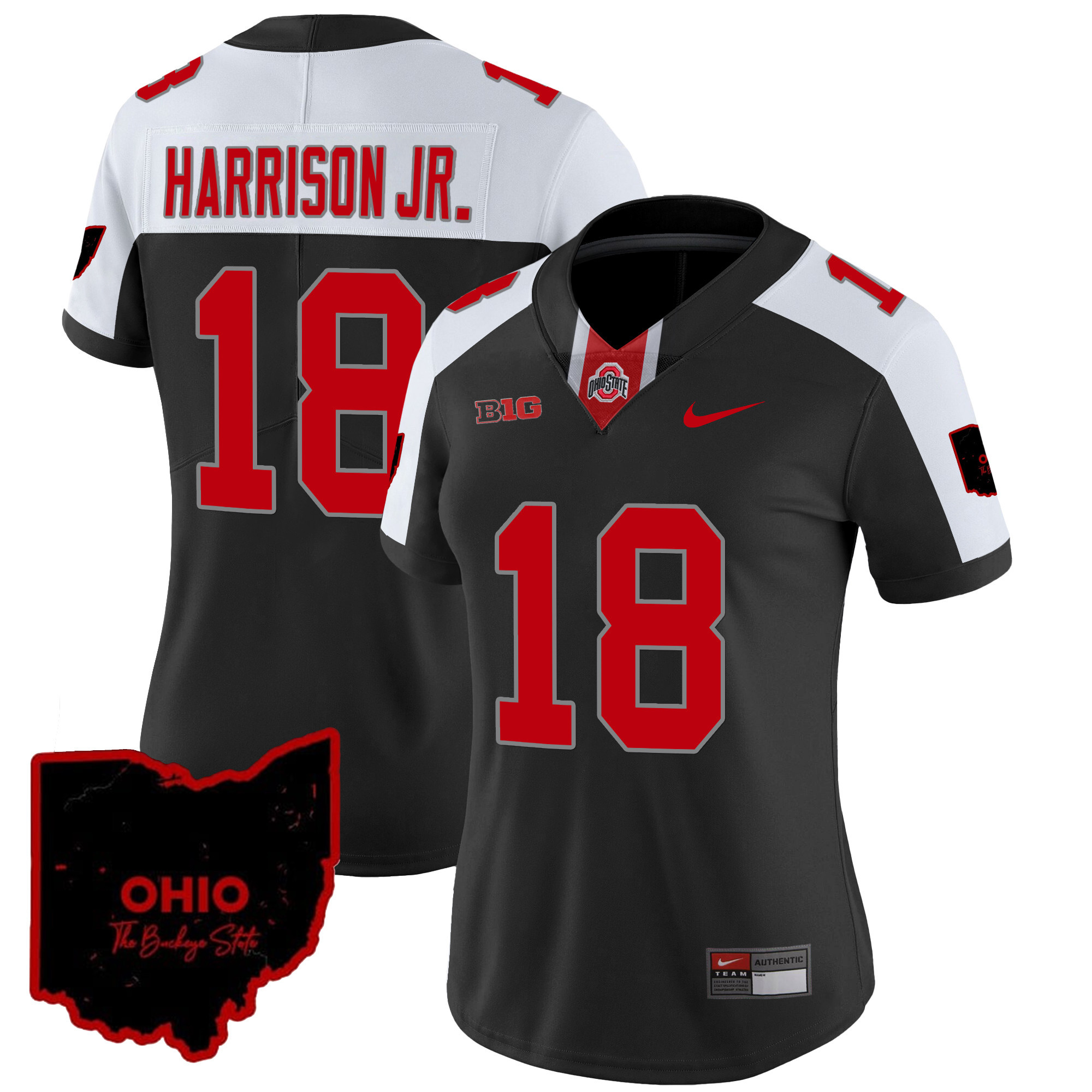 Women’S Ohio State Buckeyes 2023 Vapor Limited Jersey – Ohio Patch – All Stitched