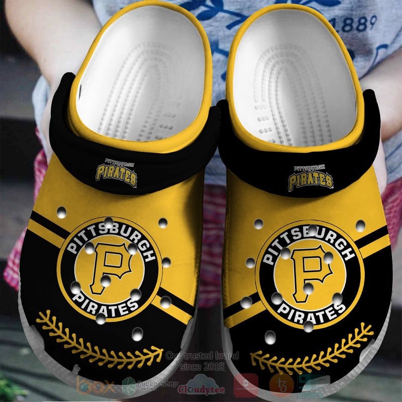 Pittsburgh Pirates Yellow-Black Crocs Crocband Shoes