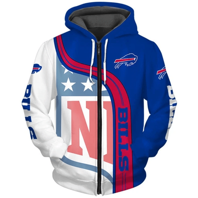 Buffalo Bills Curved Stripes 61 Unisex 3D Hoodie Gift For Fans