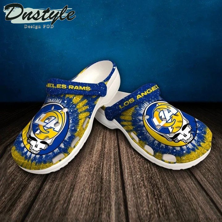 Los Angeles Rams Skull Pattern Crocs Classic Clogs Shoes In Green & Yellow