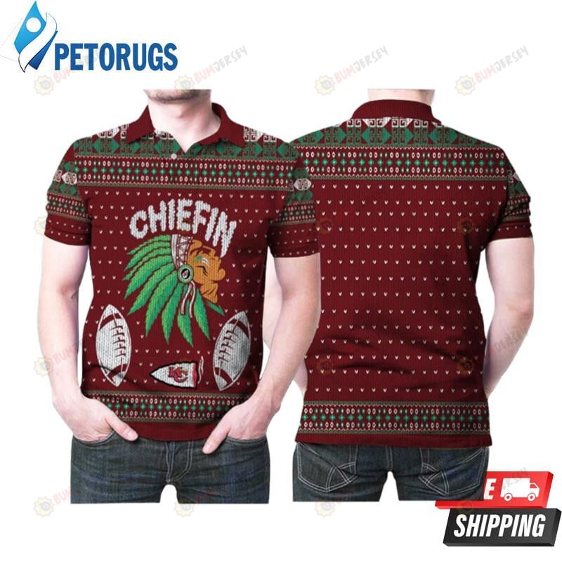 Kansas City Chiefs Chiefin Ugly Christmas Printed Polo Shirt