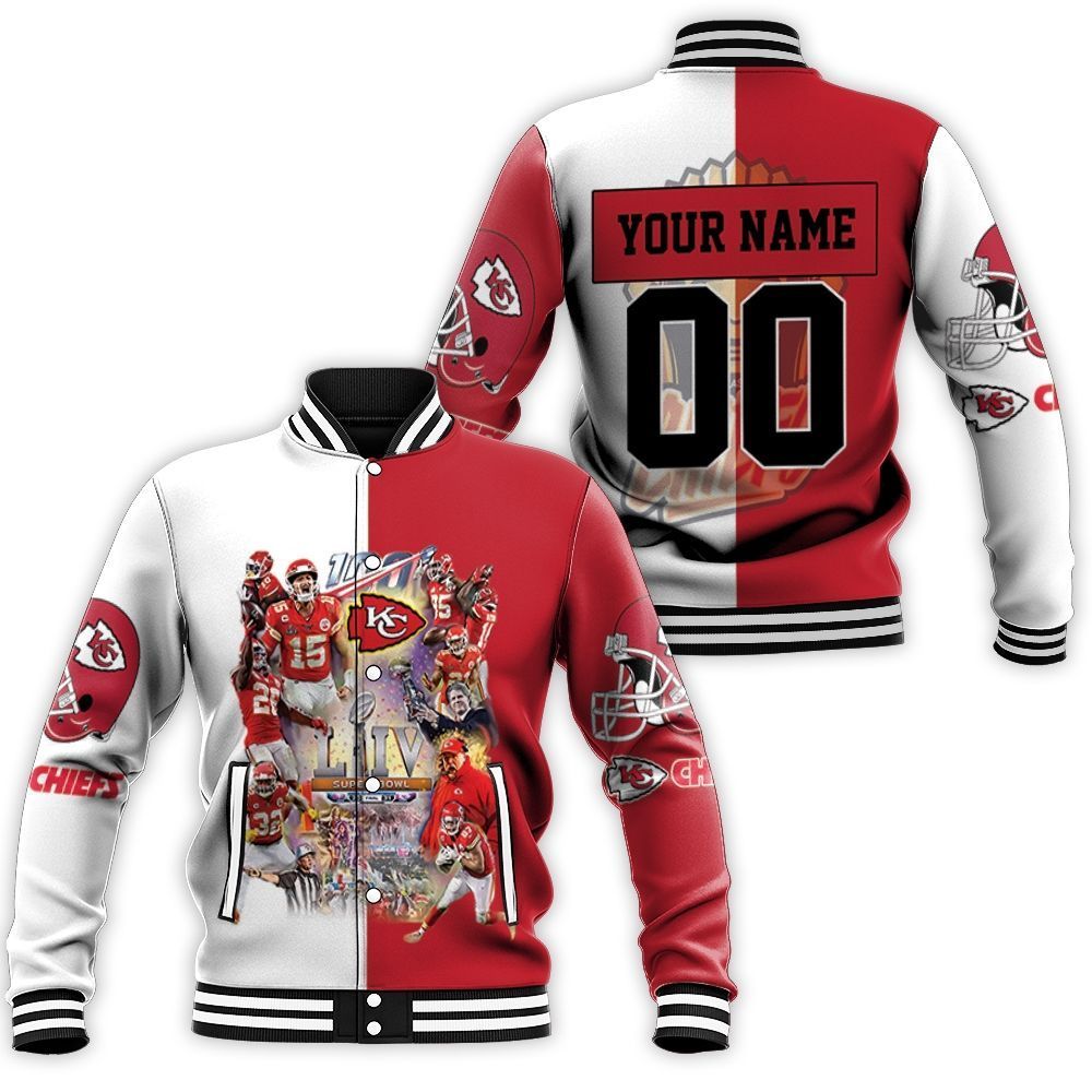 Personalized Kansas City Chiefs Super Bowl Liv Champion 2019 Greatest Football Team 3D 1 Baseball Jacket