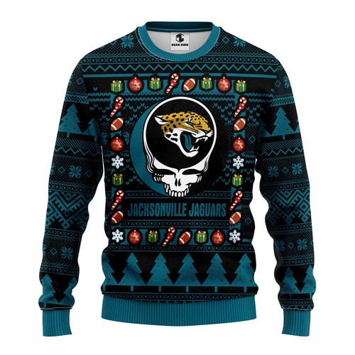 Jacksonville Jaguars Grateful Dead Christmas Gift For Fan Ugly Wool Sweater Christmas