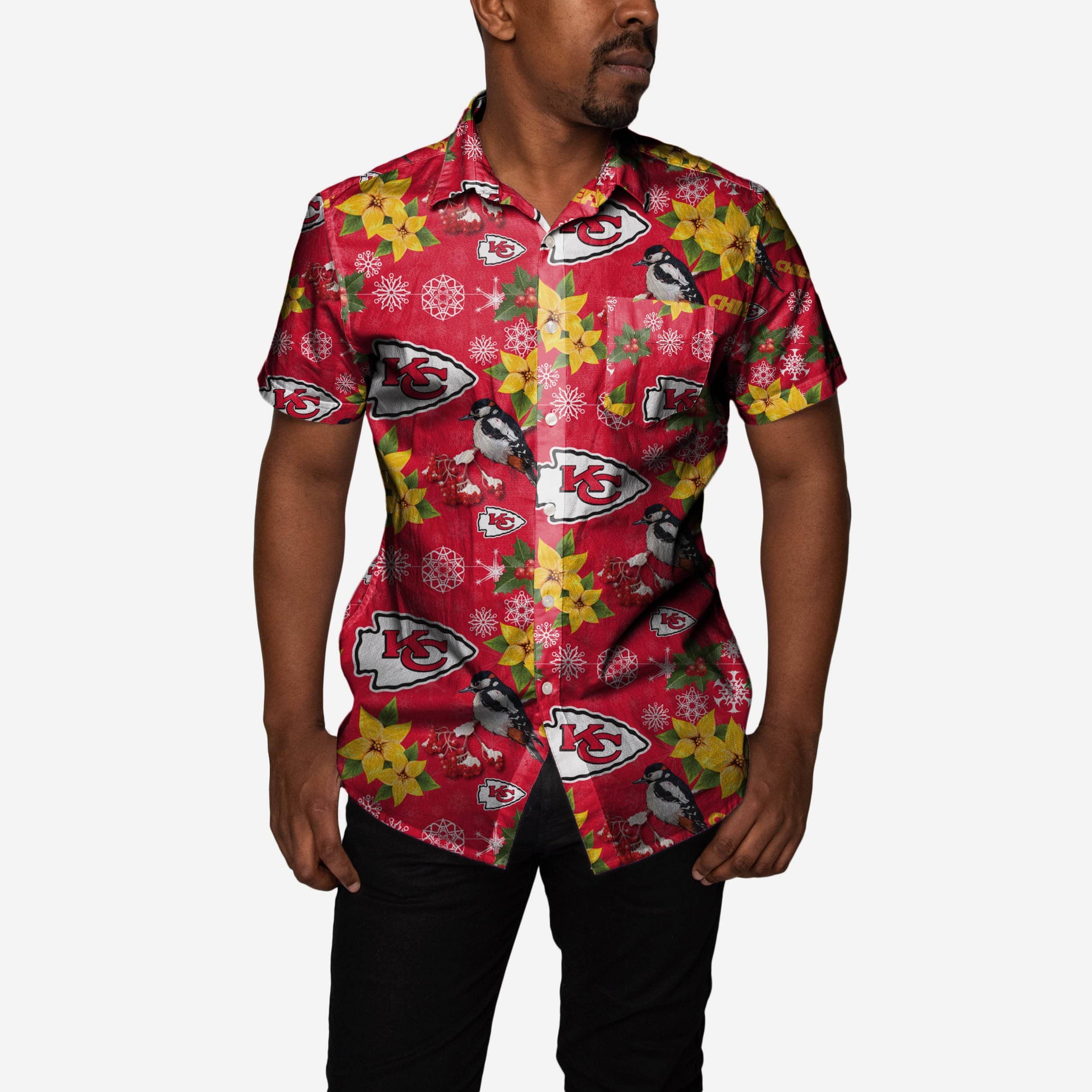 Kansas City Chiefs Mistletoe Button Up Shirt