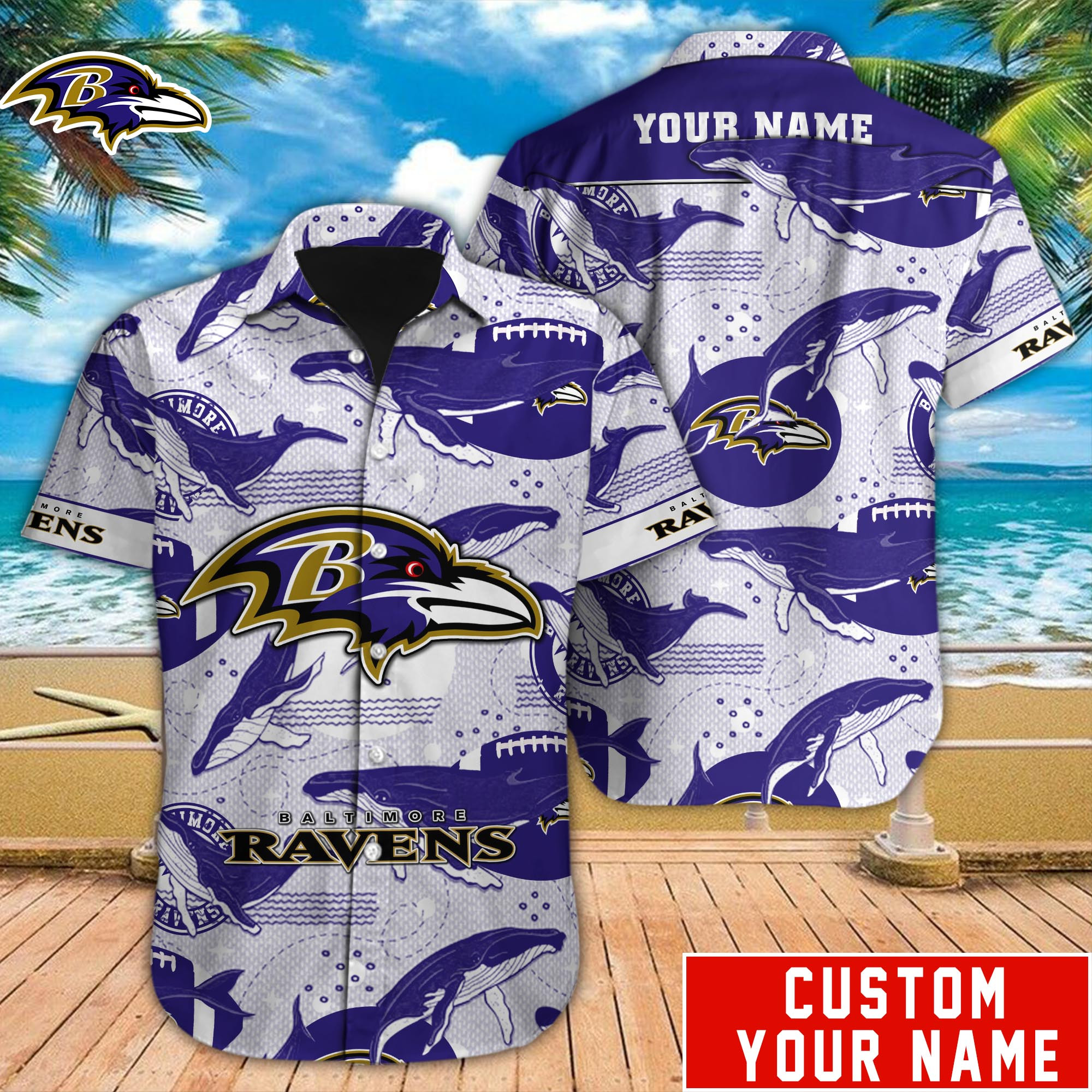 Baltimore Ravens Nfl-Hawaiian Shirt Custom M-40576