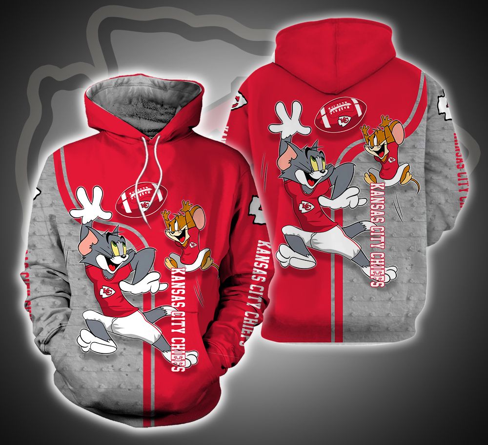 Kansas City Chiefs Ft. Tom and Jerry 3D Printed Hoodie