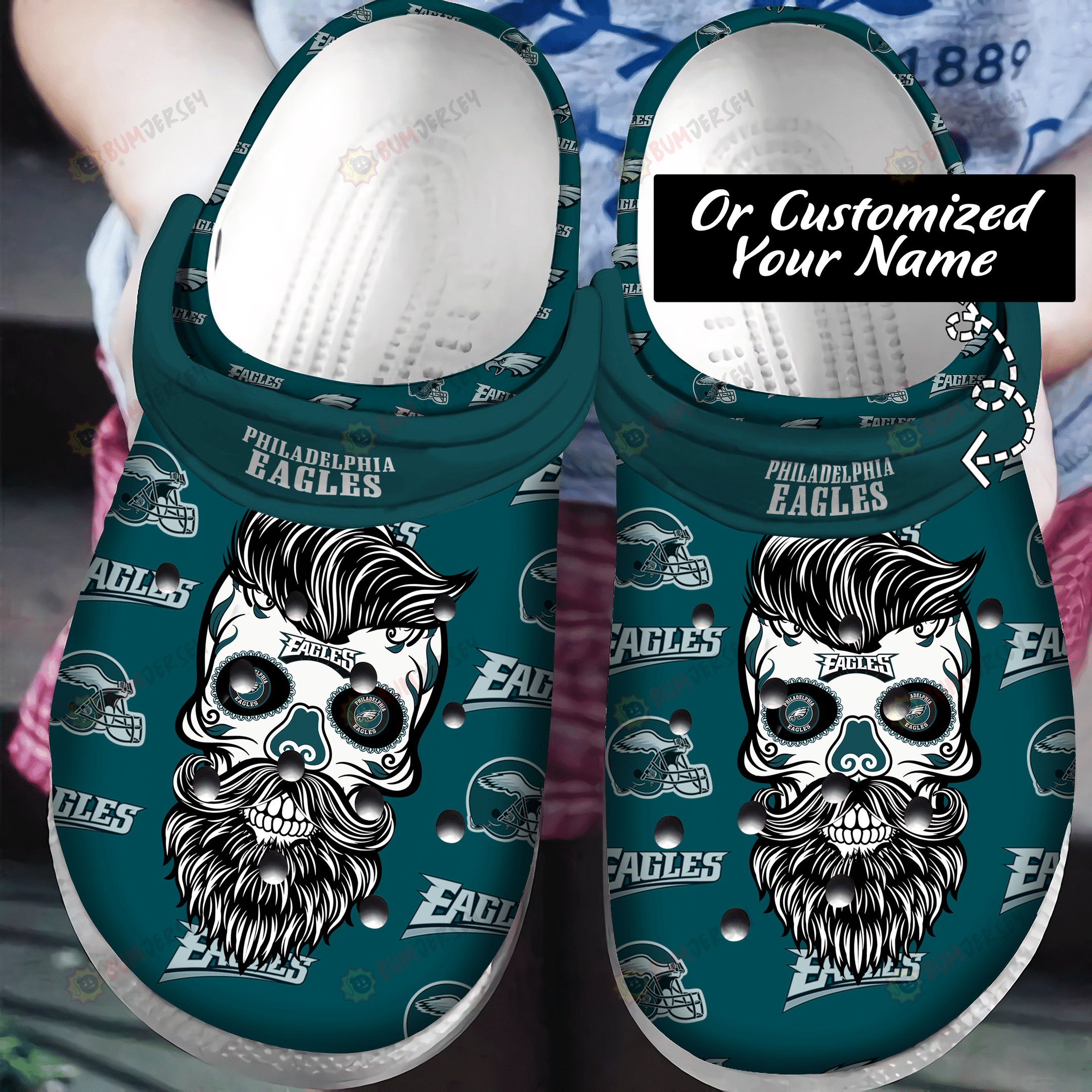 Philadelphia Eagles Skull & Crossbones Crocs Crocband Clog Comfortable Water Shoes – Aop Clog