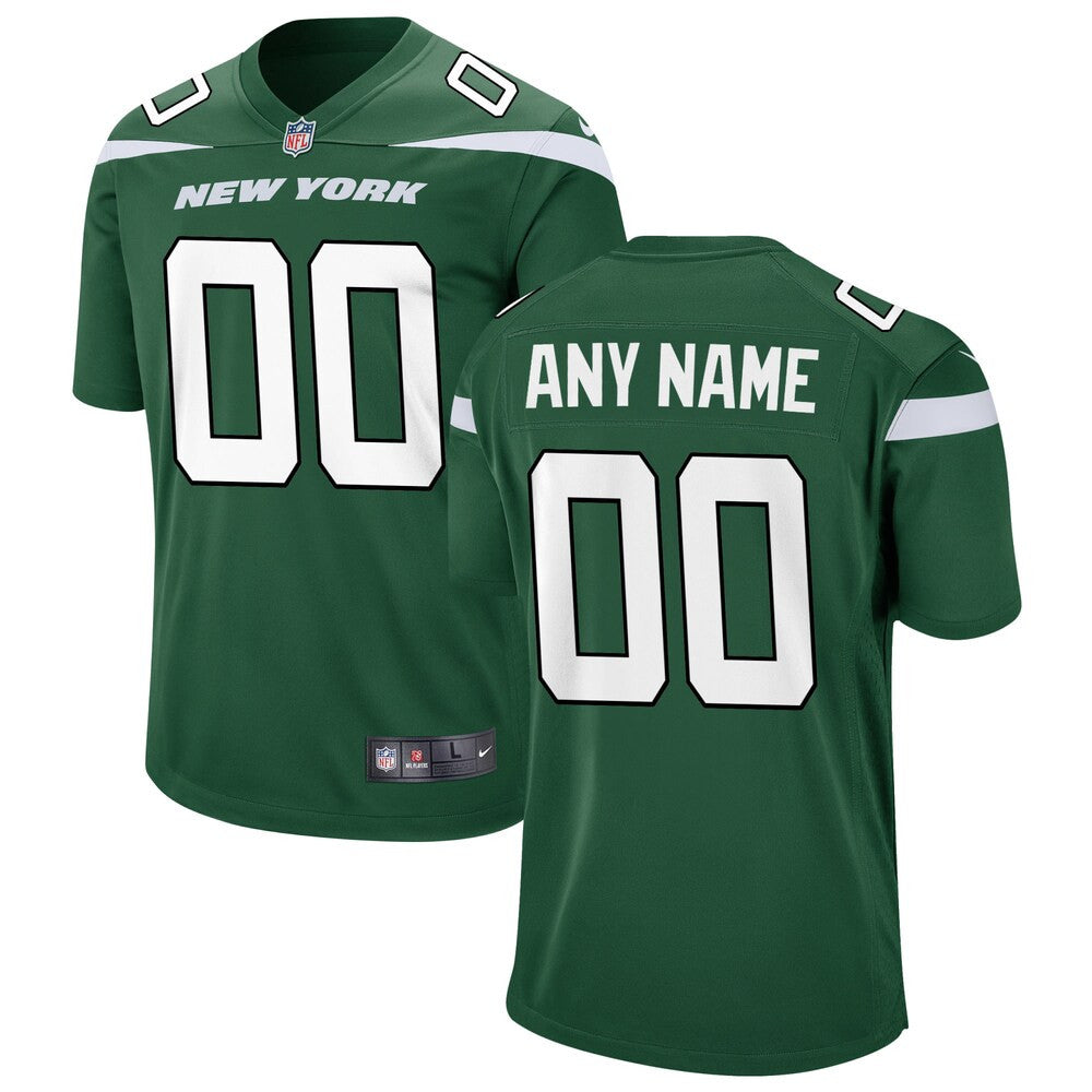 Men’s New York Jets Nike Gotham Green Game Custom Jersey - Opalve Store