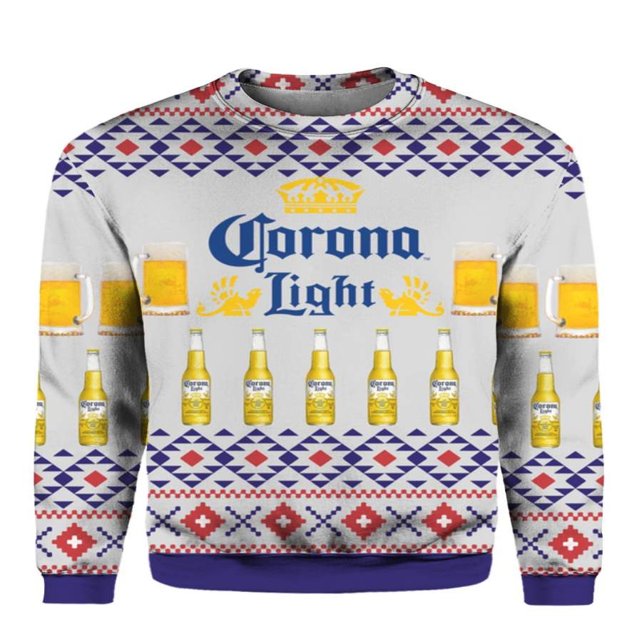 Corona Light Beer 3D Print Ugly Christmas Sweater