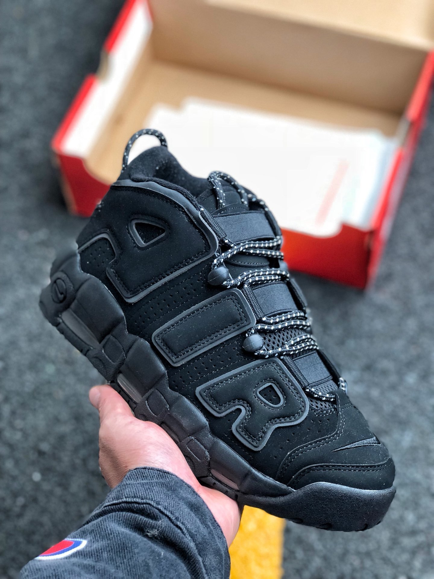 Nike Air More Uptempo Triple Black 5338713