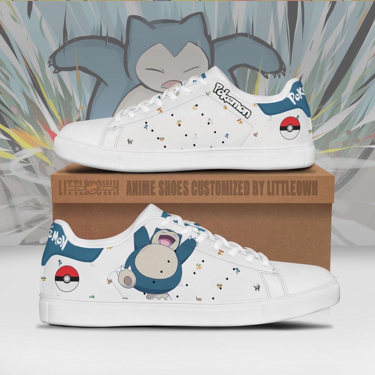 Pokemon Snorlax Skateboard Shoes Custom Anime Sneakers