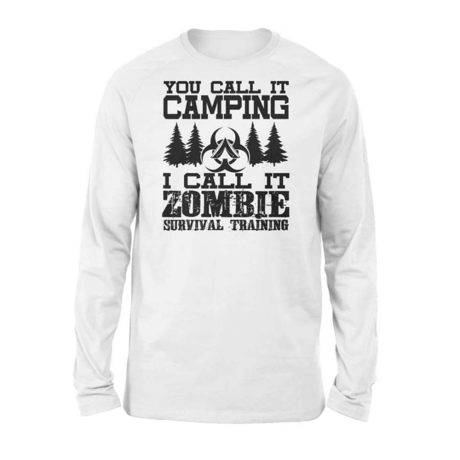 Zombie Survival Training Camping  Halloween Shirt – Standard Long Sleeve