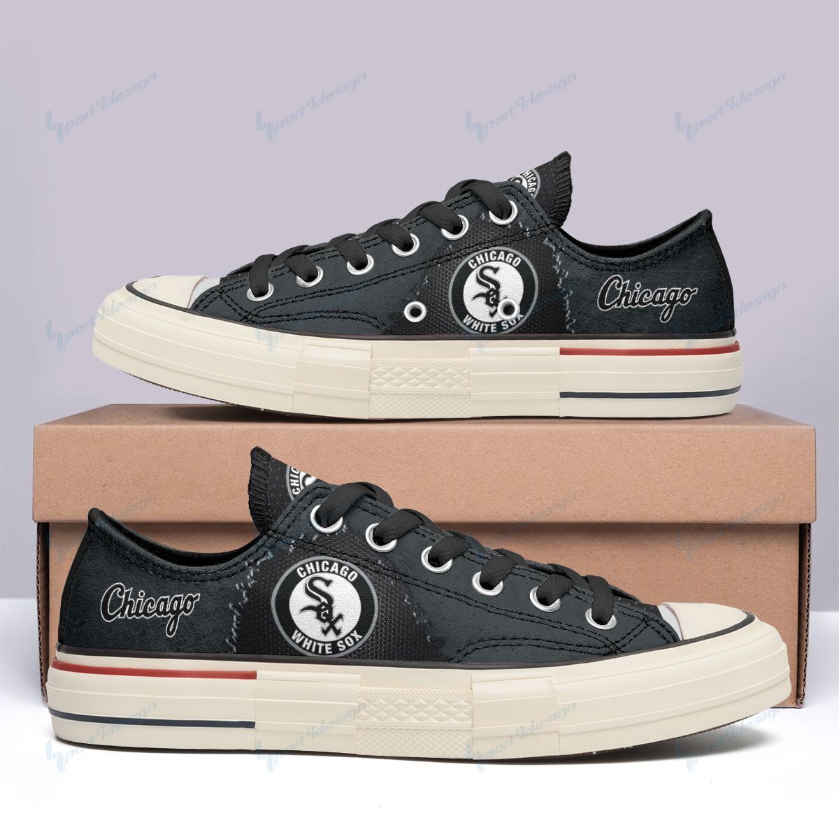 Chicago White Sox New Low Top Canvas Shoes 29