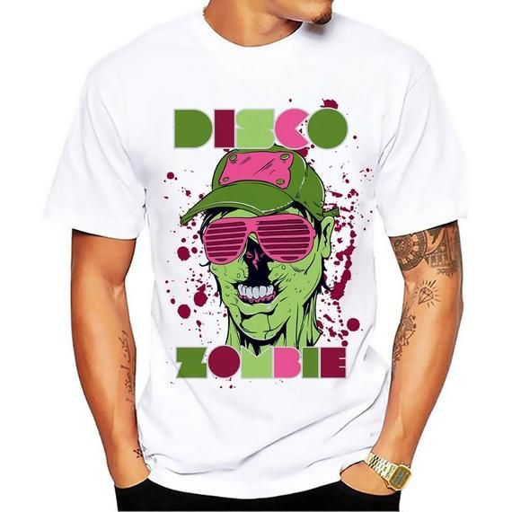 Creative Disco Zombie Tshirt Cool Party Animal T Shirt Perfect Badass Gift Adults And Teenagers Men S T Shirt Free Shipping
