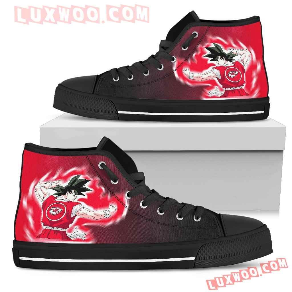 Son Goku Saiyan Power Kansas City Chiefs High Top Shoes Sport Sneakers