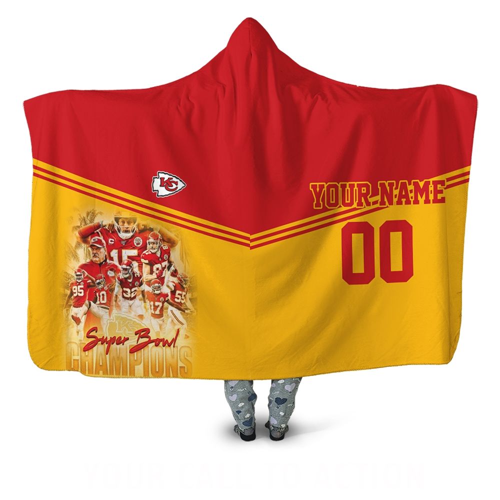 Kansas City Chiefs West Division Champions 2021 Personalized Gift For Fan 3D Full Printing Hooded Blanket V2