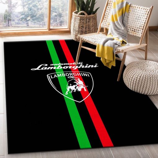 Lamborghini Rug All Over Print Logo Custom Area Rug Carpet Full Sizes Home Living Rug Carpet Decor