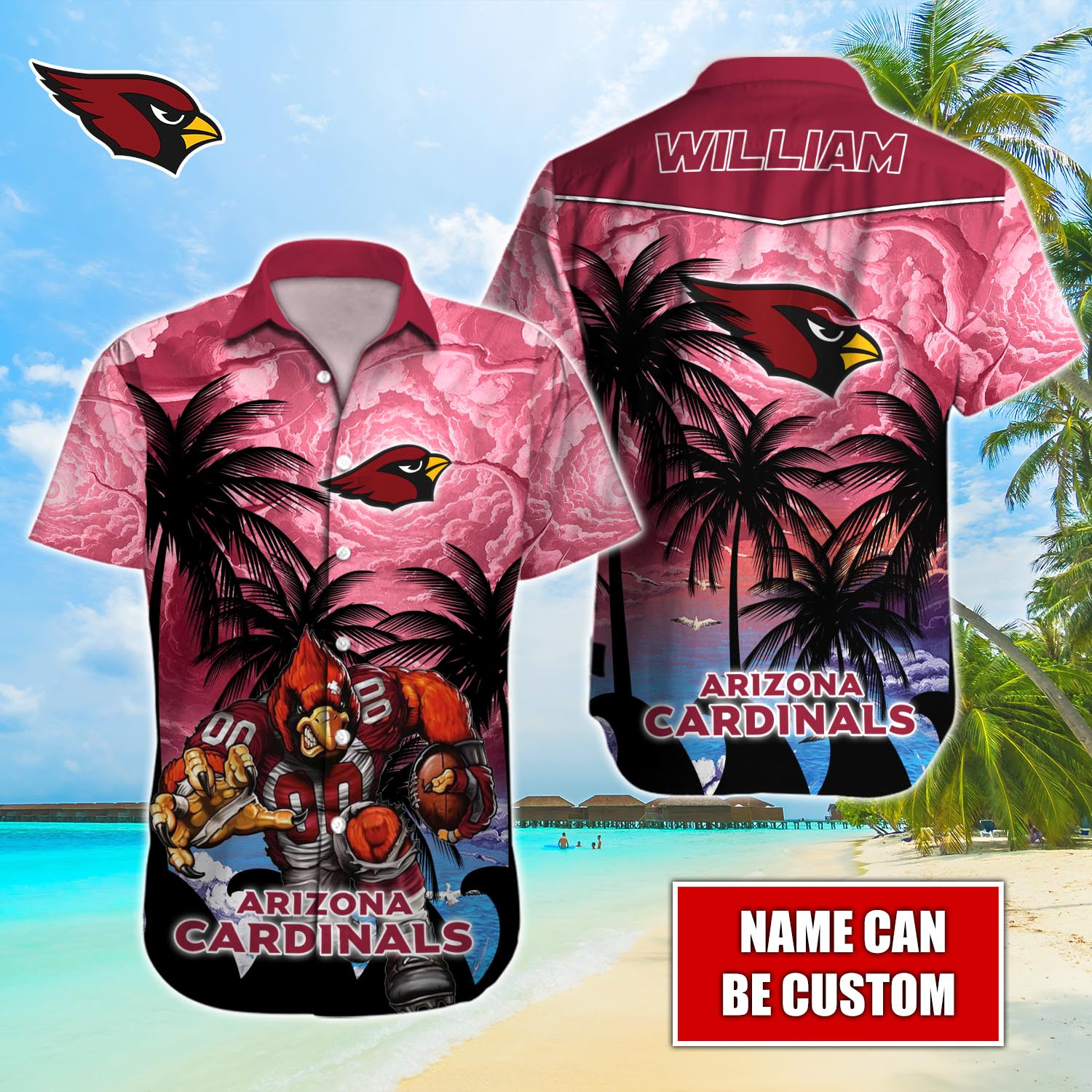 Arizona Cardinals Nfl-Hawaiian Shirt Custom T-40884