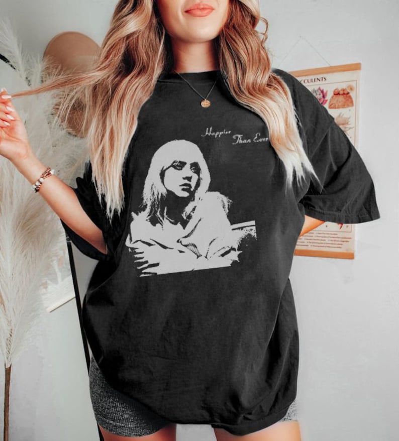 Happier Than Ever Billie Shirt, Happier Than Ever Vintage Shirt, Billie Eilish Tshirt, Vintage 90S Aesthetic T-Shirt, Billie Eilish Merch