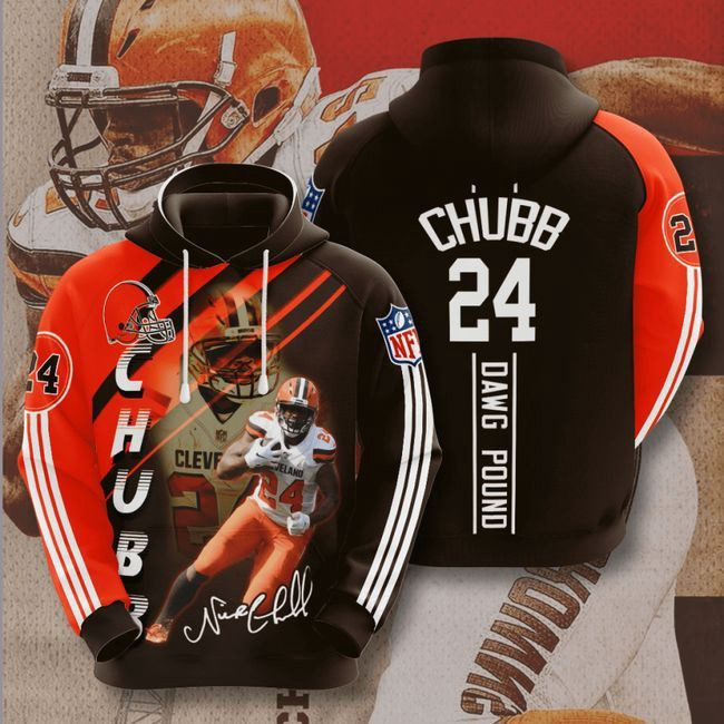 Cleveland Browns 24 Nick Chubb 32 Unisex 3D Hoodie Gift For Fans