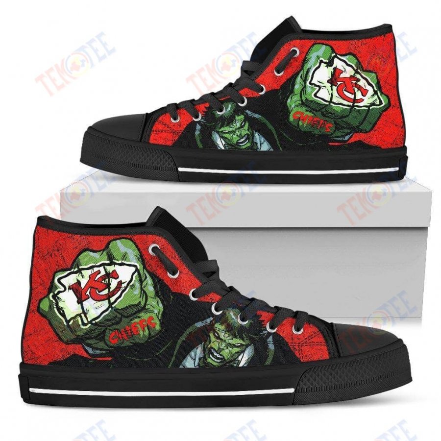 Mens Womens Kansas City Chiefs High Top Shoes Hulk Punchtop Quality TMT537