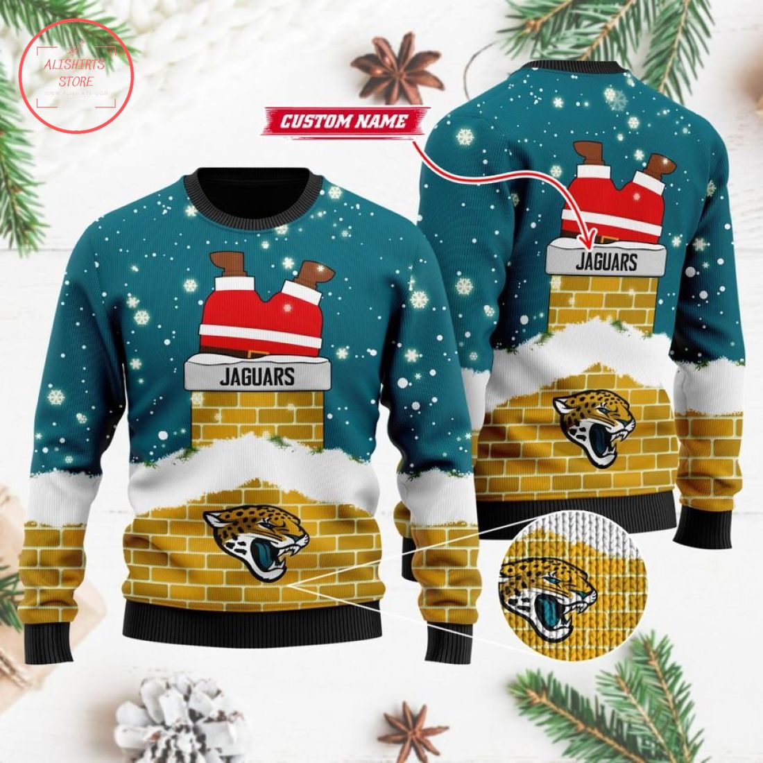 Jacksonville Jaguars Custom Name Gift For Fan Ugly Wool Sweater Christmas