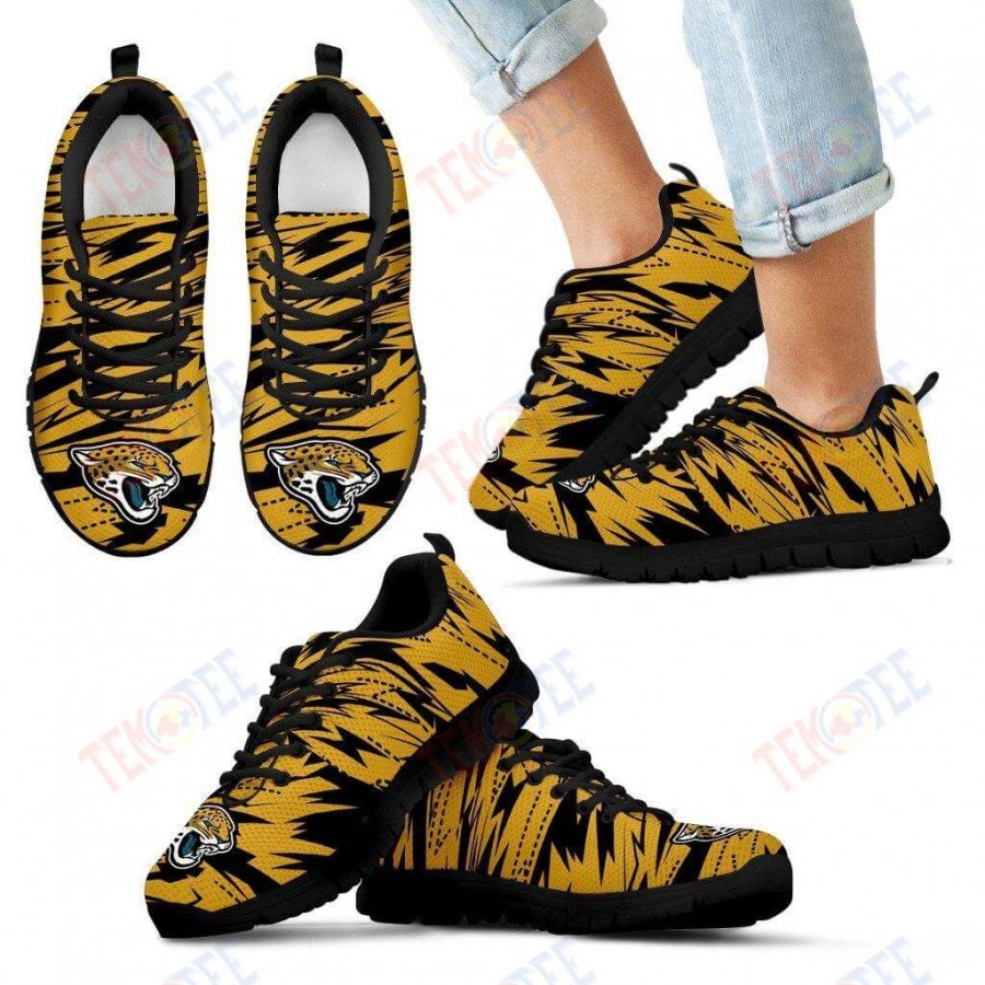 Mens Womens Jacksonville Jaguars Sneakers Brush Strong Cracking Comfortable Running Shoes For Men Women TDT841