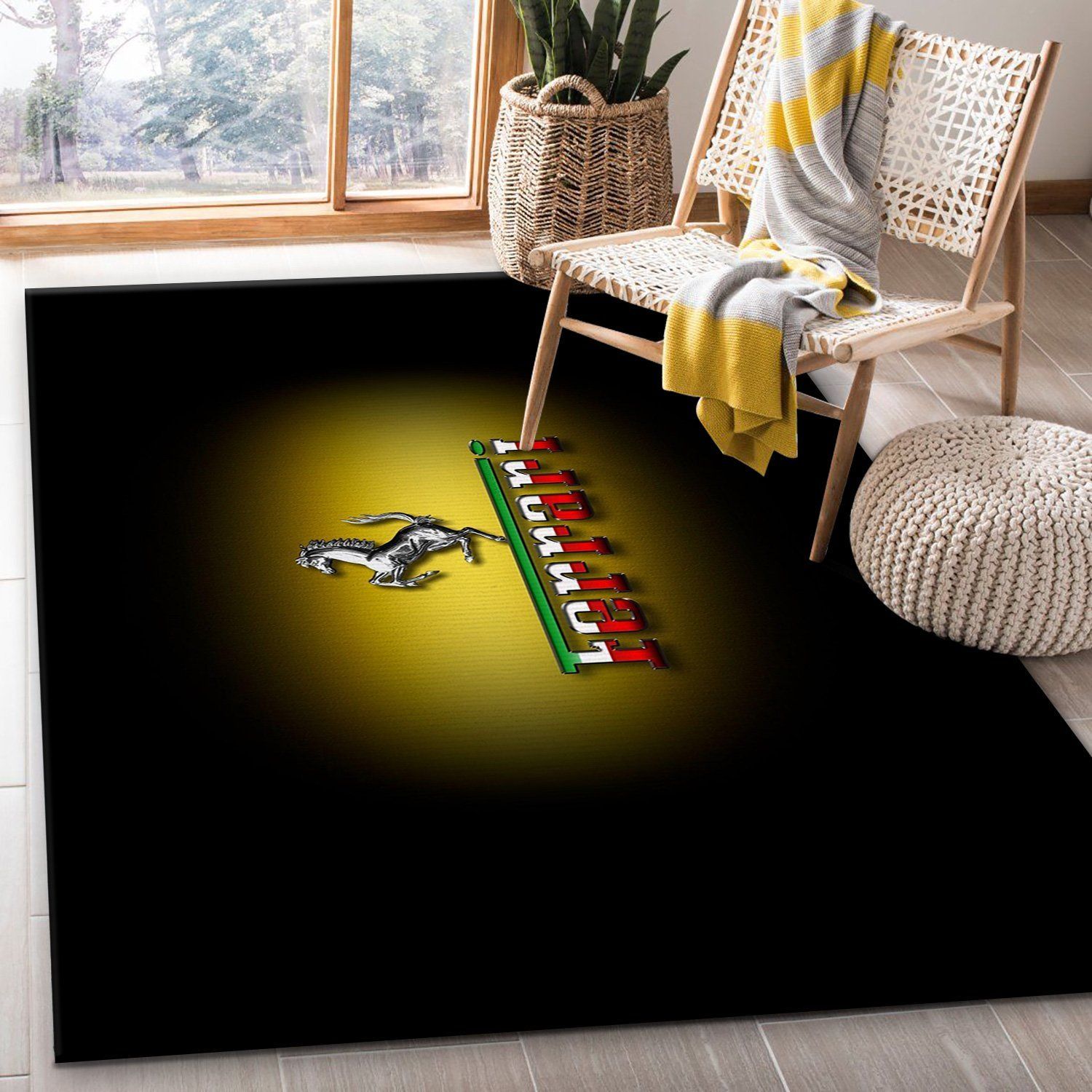 Ferrari Logo Area Rug For Christmas Bedroom Christmas Gift Decor Area Rug For Living Room Bedroom Rug Home Decor