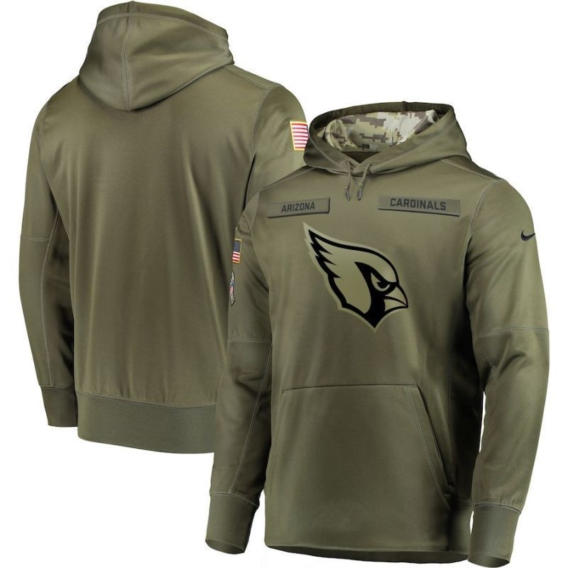Arizona Cardinals Olive Salute To Service Personalized Hoodie Jersey