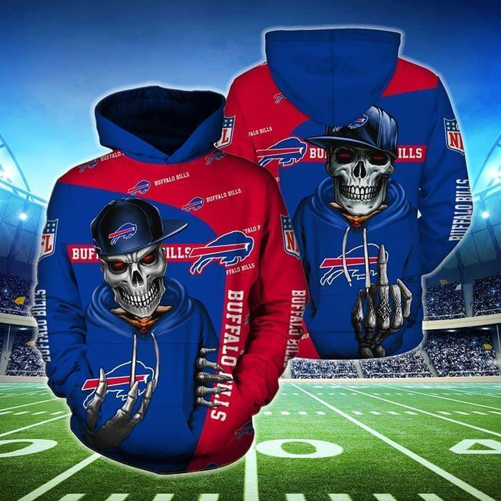 Buffalo Bills Hip Hop Skull 76 Unisex 3D Hoodie Gift For Fans