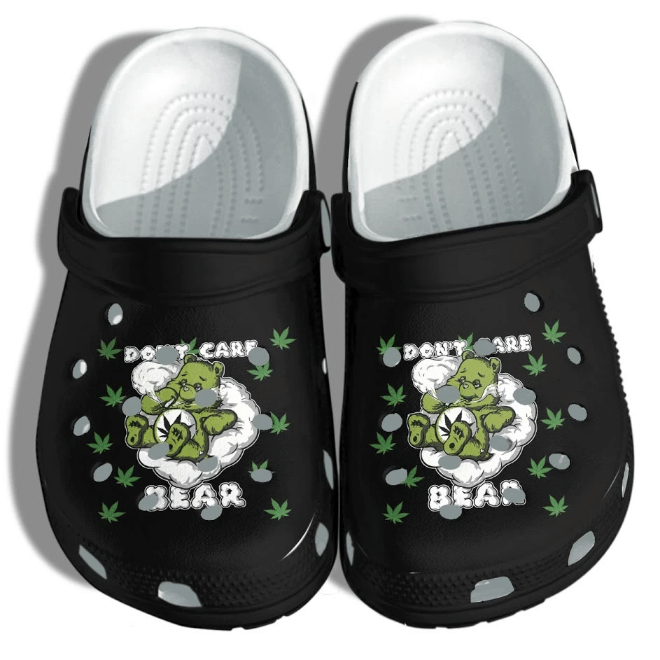 Weed Bear Funny High Smoke Shoes Crocs – Do Not Care Anything Croc Clog Hippie For Men Women