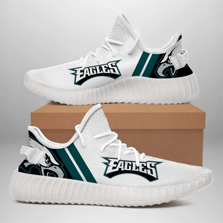 Yeezy Shoes Nfl Philadelphia Eagles White Green Yeezy Boost Sneakers