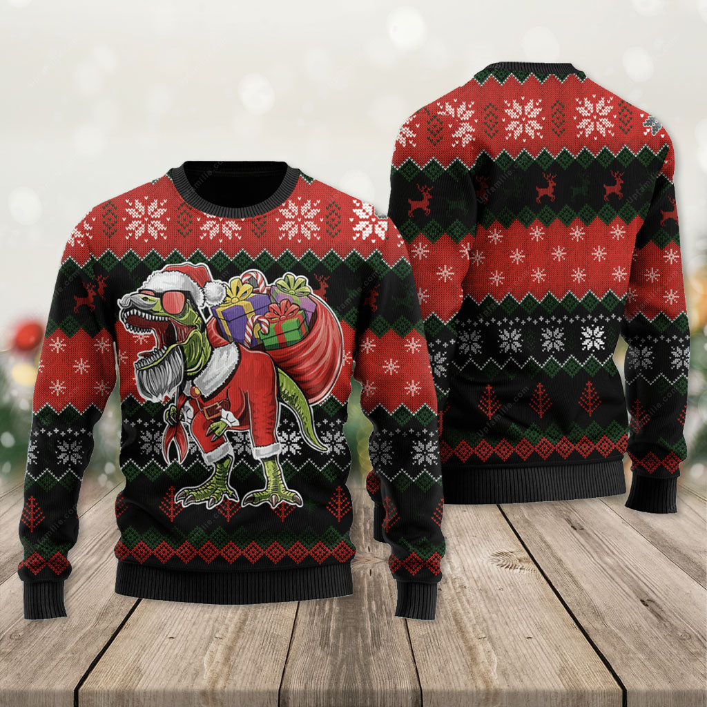 Dinosaur Ugly Christmas Sweater 2023, Mery T-Rexmas Ugly Christmas Sweater 2023 3D, Presents For Christmas