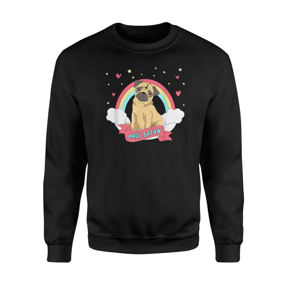Hail Satan Pug Halloween Satanic Dog Sweatshirt