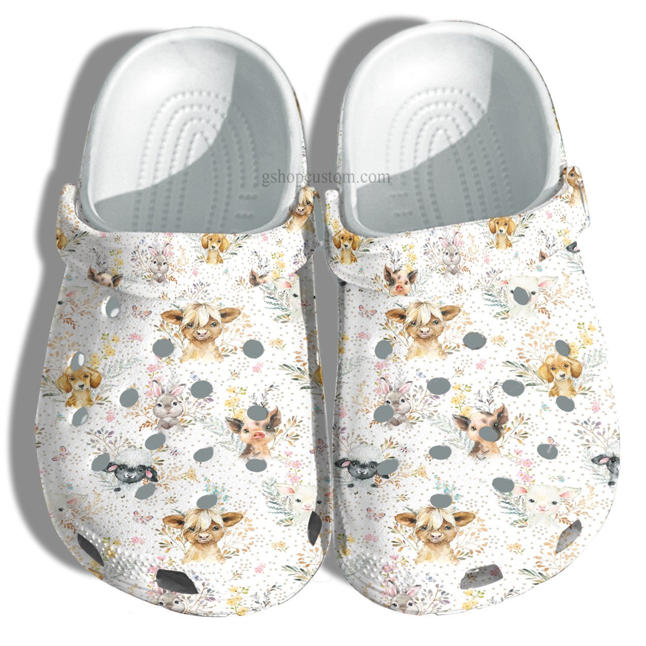 Animal Love Cow Bunny Dog Croc Shoes Gift Daughter Birthday- Kind Girl Love Animal Crocs Shoes For Women – Cr-Ne0487 – Gigo Smart