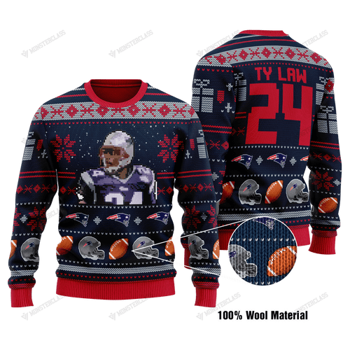 Ty Law 24 New England Patriots Nfl Christmas Sweater